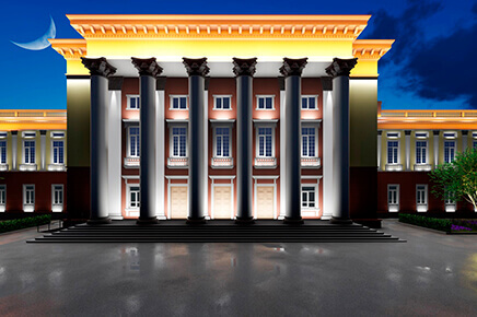 Архитектурное освещение общественного здания Дом Железнодорожников